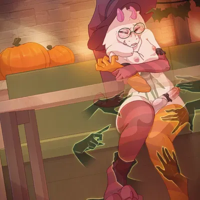 ralsei (deltarune, halloween) created by amazinky