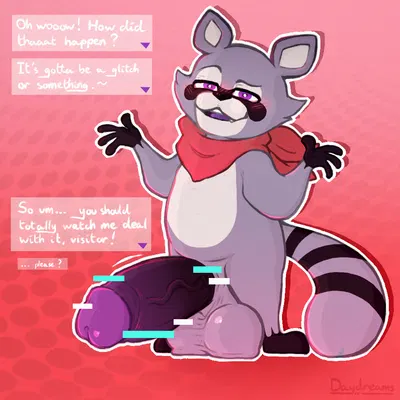 rambley raccoon (indigo park) created by lewderdaydreams
