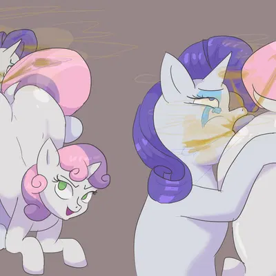 rarity (mlp), sweetie belle (mlp) (friendship is magic, hasbro) created by jajartiq