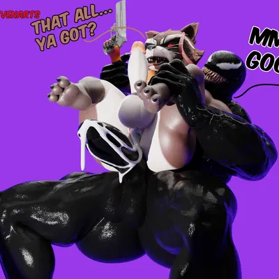 rocket raccoon, venom (marvel) (guardians of the galaxy, marvel) created by camseven