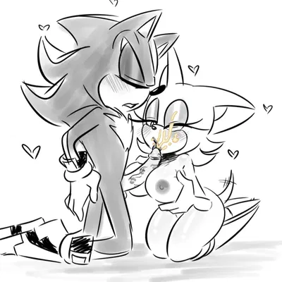 rouge the bat, shadow the hedgehog (sega, sonic the hedgehog (series)) created by ninotrash