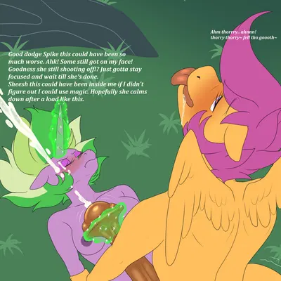 scootaloo (mlp), spike (mlp) (friendship is magic, hasbro) created by lurking tyger