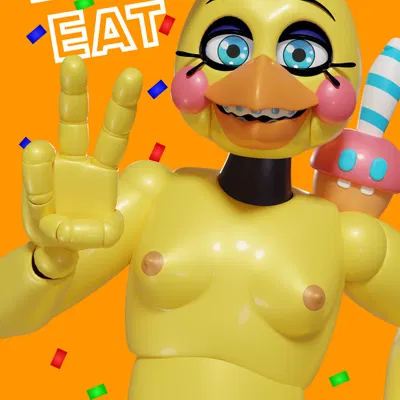 toy chica (fnaf) (five nights at freddy's, five nights at freddy's 2) created by positive possum mate
