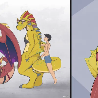 adine (angels with scaly wings), brunhilda (dragalia lost) (angels with scaly wings, cygames) created by pikajota