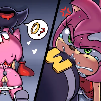 amy rose, bokkun (sega, sonic the hedgehog (series)) created by rosier (artist)