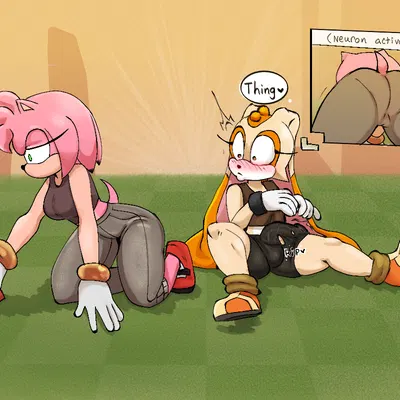 amy rose, cream the rabbit (neuron activation, sega) created by souley69