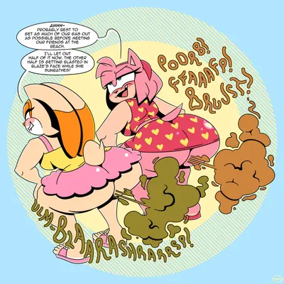 amy rose, cream the rabbit (sega, sonic the hedgehog (series)) created by ineptoutcast (artist)