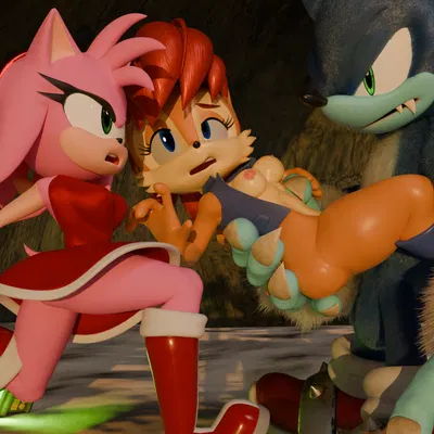 amy rose, sally acorn, sonic the hedgehog (archie comics, sega) created by ganondork, rotalice2