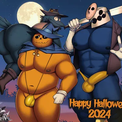 andres (elfein), jack-o'-lantern (megami tensei), thanatos (megami tensei) (atlus, halloween) created by elfein