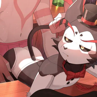 angel dust, husk (hazbin hotel) (hazbin hotel, hellaverse) created by agitongunohoken, agitoryuusaki