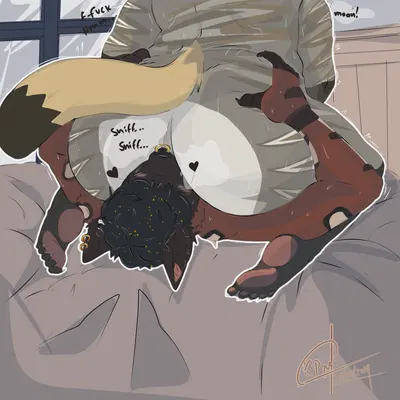 anthro, big butt, blush, bodily fluids