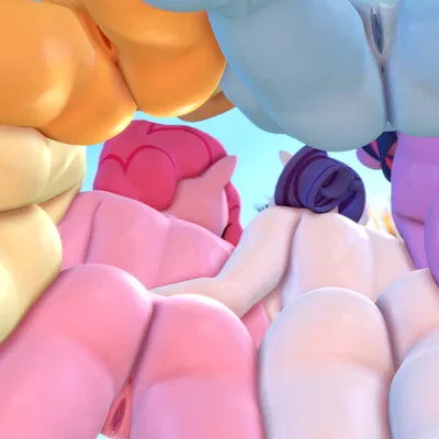 applejack (mlp), fluttershy (mlp), pinkie pie (mlp) (friendship is magic, hasbro) created by anthroponiessfm