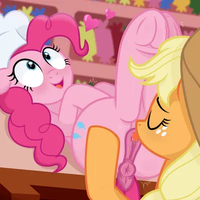 applejack (mlp), pinkie pie (mlp) (friendship is magic, hasbro) created by n0kkun