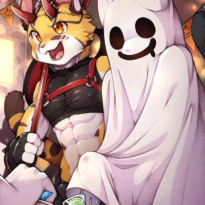 asamu (unrealplace), raier (unrealplace) (halloween) created by unrealplace