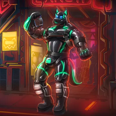 background character, cubex, cx-042 created by glaucablitz