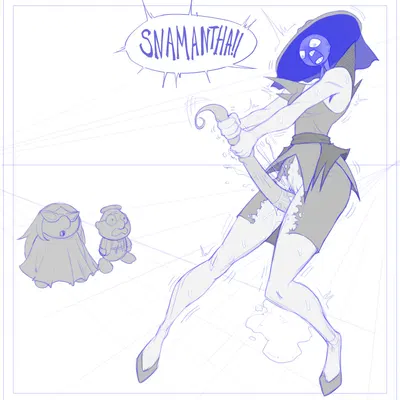 background character, helvetica deathgurgle (mystery cuddlers) created by ghostgallora