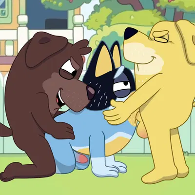 bandit heeler, fido (bluey), pat (bluey) (bluey (series)) created by guricuya, joalmidon