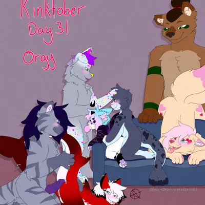 bear (freak magic1369), echo (freak magic1369), magic (freak magic1369) (kinktober, kinktober 2024) created by freak magic1369