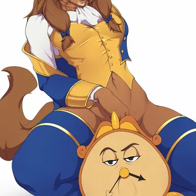 beast (disney), cogsworth (beauty and the beast, disney) created by v3nusbby