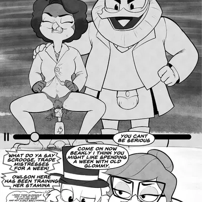 bentina beakley, flintheart glomgold, scrooge mcduck (disney, ducktales) created by drockdraw