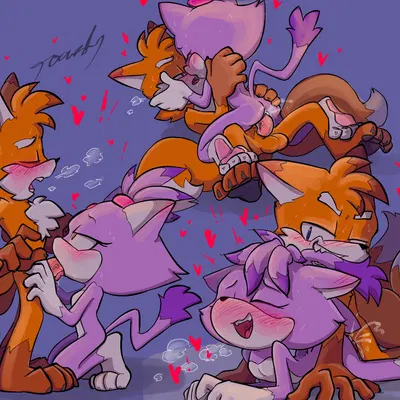 blaze the cat, miles prower (sega, sonic the hedgehog (series)) created by 2toastyyy