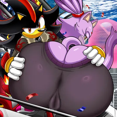 blaze the cat, shadow the hedgehog (sega, sonic the hedgehog (series)) created by nobody147
