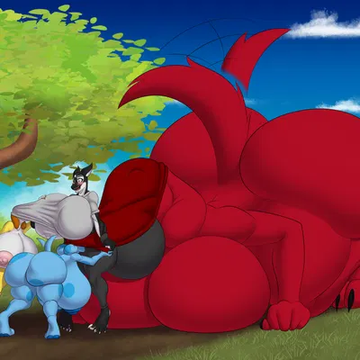 blue (blue's clues), clifford (clifford the big red dog), mamma orca (blue's clues, clifford the big red dog) created by darkshasion (artist)