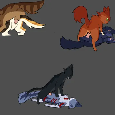 brambleclaw (warriors), crowfeather (warriors), feathertail (warriors) (warriors (book series)) created by soliloquysol