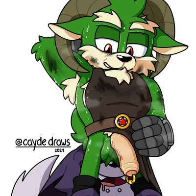 brandon the wolf, fan character, ornn the ram (sega, sonic the hedgehog (series)) created by caydedraws