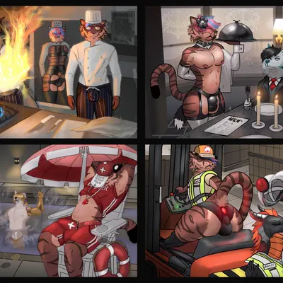 bree mak (bree), lincoln syphen, marvin stange (forklift certified, mythology) created by hazed01