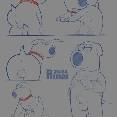 brian griffin, robot brian (family guy) created by renabu