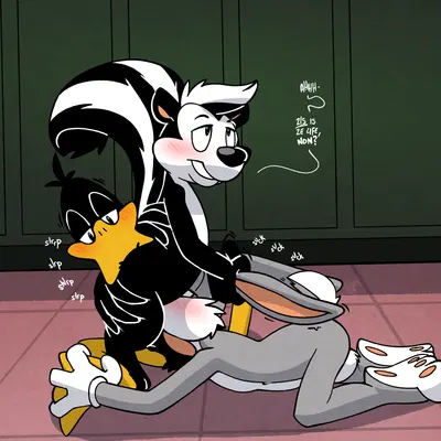 bugs bunny, daffy duck, pepe le pew (looney tunes, warner brothers) created by argon vile