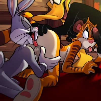 bugs bunny, daffy duck, tygre (looney tunes, warner brothers) created by hairlessboyblunder