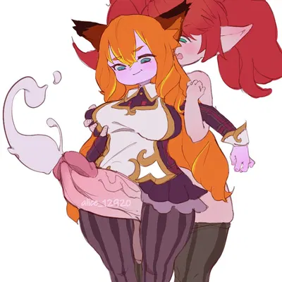 cafe cuties lulu (lol), cafe cuties poppy (lol), lulu (lol) (league of legends, riot games) created by squishhee