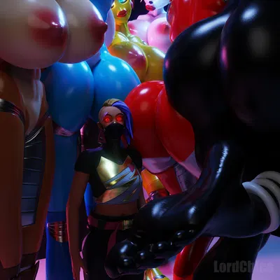 catalyst (fortnite), foxy (fnaf), mangle (fnaf) (epic games, five nights at freddy's) created by lordchica (artist)