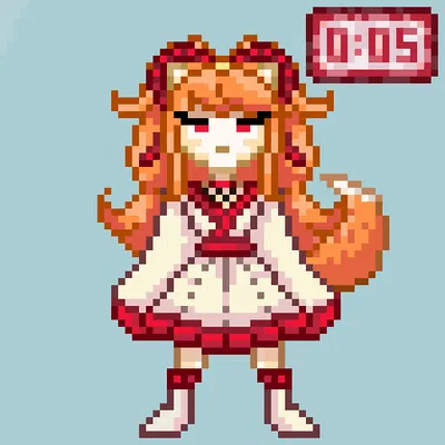 ceroba ketsukane (platformer death pose, undertale yellow) created by thenamist