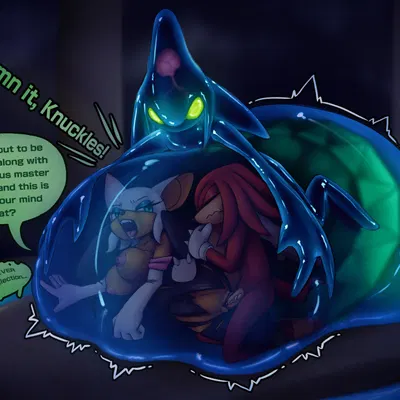 chaos (sonic), knuckles the echidna, rouge the bat (sega, sonic adventure) created by flophelia