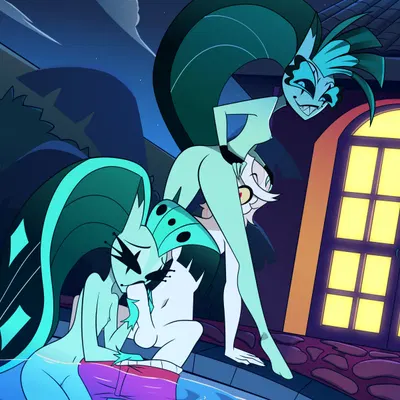 charlie morningstar, glam (helluva boss), glitz (helluva boss) (hazbin hotel, hellaverse) created by deadinside97