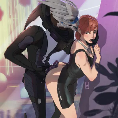 commander shepard, female shepard, garrus vakarian (bioware, electronic arts) created by muzza