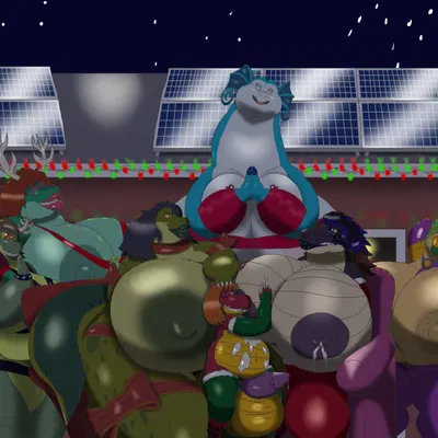 dinah (vdisco), gustine (vdisco), krampus (alythewolfcat) (christmas) created by alythewolfcat