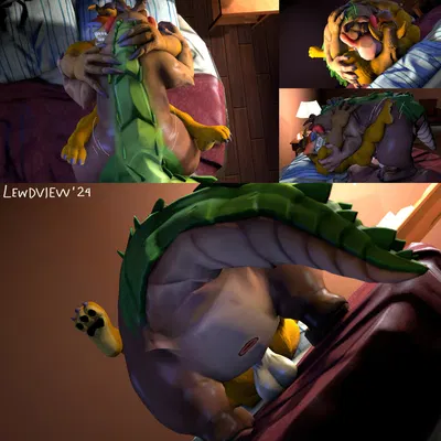 dingodile, tiny tiger (activision, crash bandicoot (series)) created by lewdview