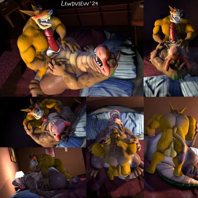 dingodile, tiny tiger (activision, crash bandicoot (series)) created by lewdview