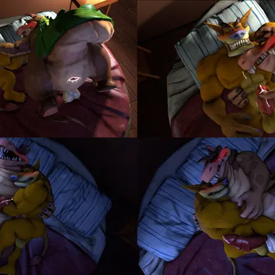 dingodile, tiny tiger (activision, crash bandicoot (series)) created by lewdview