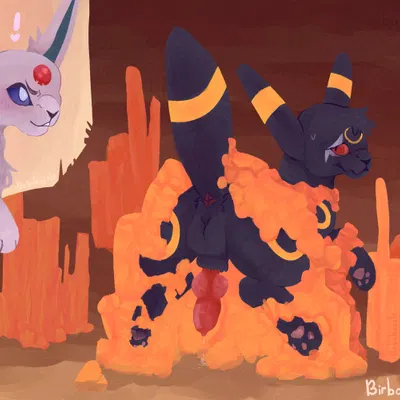 espeon (dogs in love), fan character, umbreon (dogs in love) (dogs in love (jelloapocalypse), nintendo) created by birbobuzzle