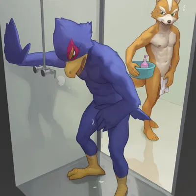falco lombardi, fox mccloud (nintendo, star fox) created by pngx