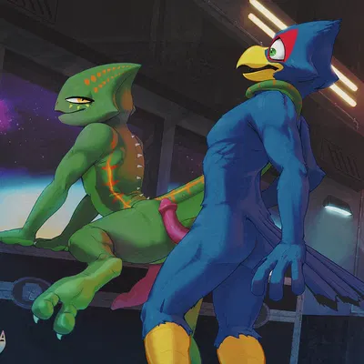 falco lombardi, leon powalski (nintendo, star fox) created by drakawa