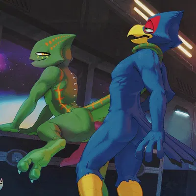 falco lombardi, leon powalski (nintendo, star fox) created by drakawa