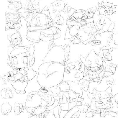 flamberge (kirby), kirby, magolor (kirby (series), nintendo) created by sakana8888888