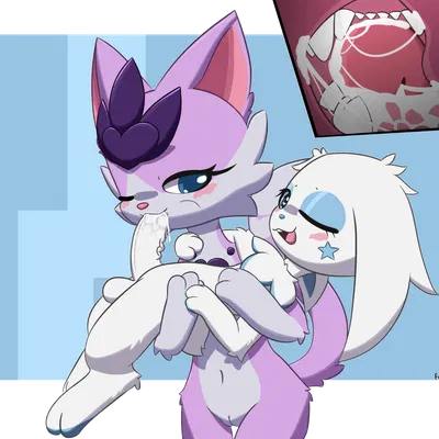 fluff (kekitopu), miu (feeshyartist) created by feeshyartist