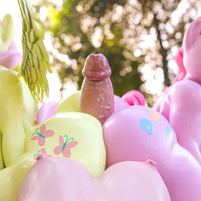 fluttershy (mlp), pinkie pie (mlp) (friendship is magic, hasbro) created by forsaken (artist)